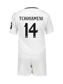 Billige Real Madrid Aurelien Tchouameni #14 Hjemmedraktsett Barn 2024-25 Kortermet (+ Korte bukser)